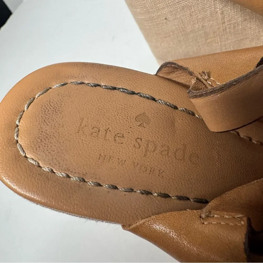 Kate Spade nude leather wedges size 6.5